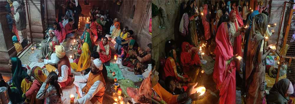 धौलपुर: शिव मंदिर में हजारों दीपों का किया दीपदान, सुबह मंगला आरती तक बैठे रहे श्रद्धालु