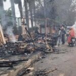 लखनऊ में आईआईएम रोड किनारे भीषण आग, सात दुकानें जलकर राख, लाखों का नुकसान