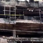 लखनऊ अलीगंज अग्निकांड वाली इमारत पर एलडीए का बुलडोजर चला